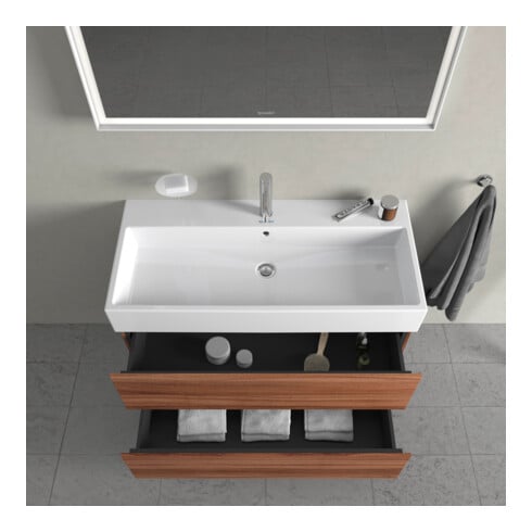 Duravit Waschtischunterschrank L-Cube 98,4x 45,9cm, Nussb Nat, 2 Schub., wandhängend