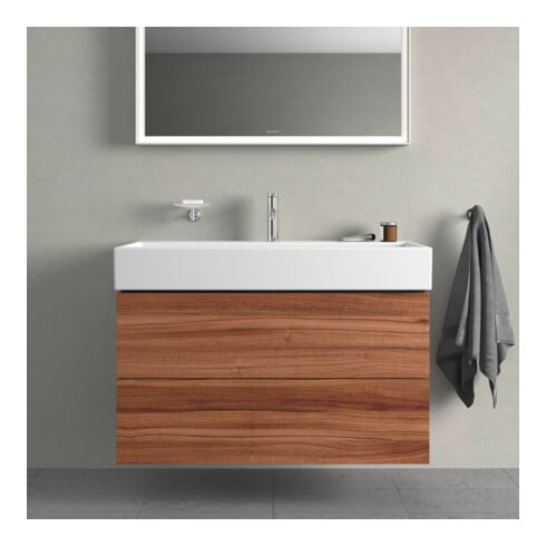 Duravit Waschtischunterschrank L-Cube 98,4x 45,9cm, Nussb Nat, 2 Schub., wandhängend