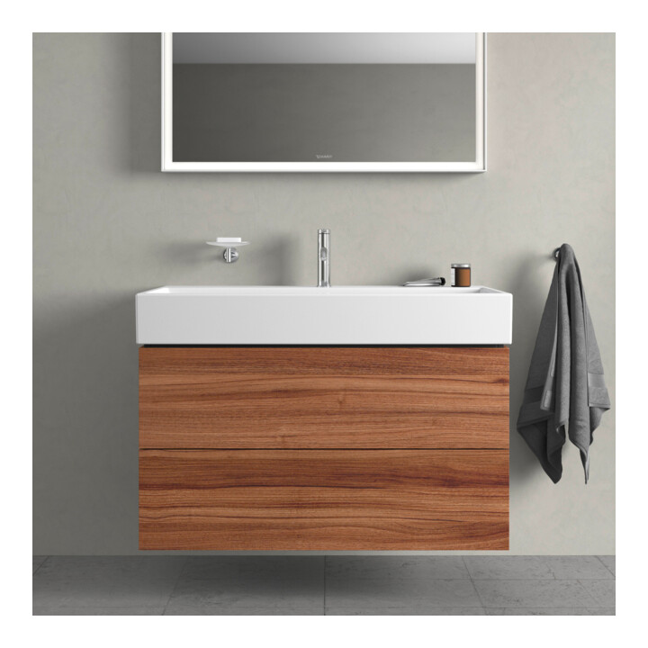 Duravit Waschtischunterschrank L-Cube 98,4x 45,9cm, Nussb Nat, 2 Schub., wandhängend
