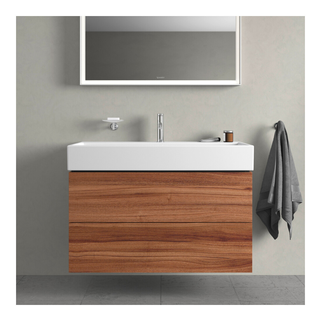 Duravit Waschtischunterschrank L-Cube 98,4x 45,9cm, Nussb Nat, 2 Schub., wandhängend