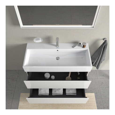 Duravit Waschtischunterschrank L-Cube 98,4x 45,9cm, we. hgl, 2 Schub., wandhängend