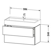 Duravit Waschtischunterschrank L-Cube 98,4x 45,9cm, we. matt, 2 Schub., wandhängend-4