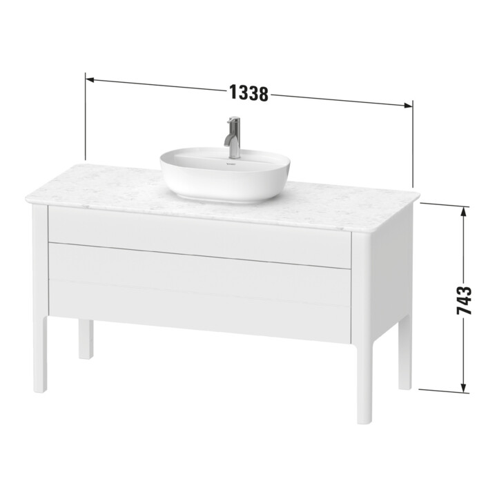 Duravit Waschtischunterschrank Luv 133,8x57x74,3cm, 1 Lad, 1 AZ, st, bl m