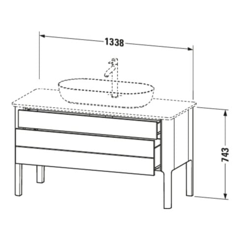 Duravit Waschtischunterschrank Luv 133,8x57x74,3cm, 1 Lad, 1 AZ, st, w m