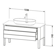 Duravit Waschtischunterschrank Luv 133,8x57x74,3cm, 1 Lad, 1 AZ, st, w m-5