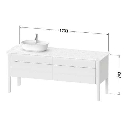 Duravit Waschtischunterschrank Luv 173,3x57cm, 2 La, 2 AZ, st, li, bl m