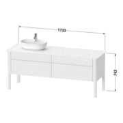 Duravit Waschtischunterschrank Luv 173,3x57cm, 2 La, 2 AZ, st, li, bl m-2