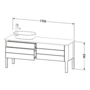 Duravit Waschtischunterschrank Luv 173,3x57cm, 2 La, 2 AZ, st, li, bl m-5