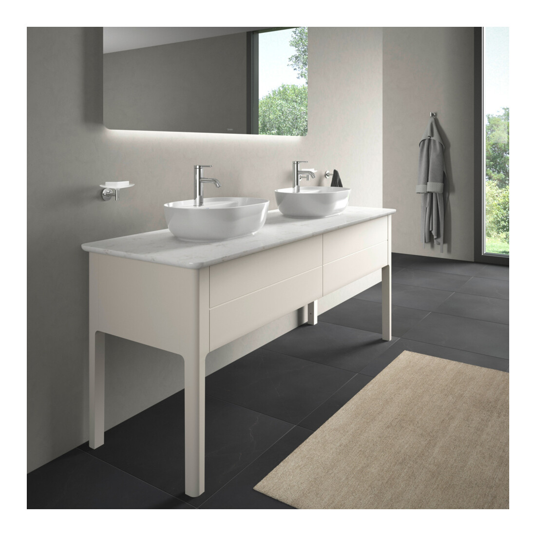 Duravit Waschtischunterschrank Luv 173,3x57x74,3cm, 2 AZ, st, No we s-matt