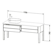 Duravit Waschtischunterschrank Luv 173,3x57x74,3cm, 2 AZ, st, R, bl s-matt-4