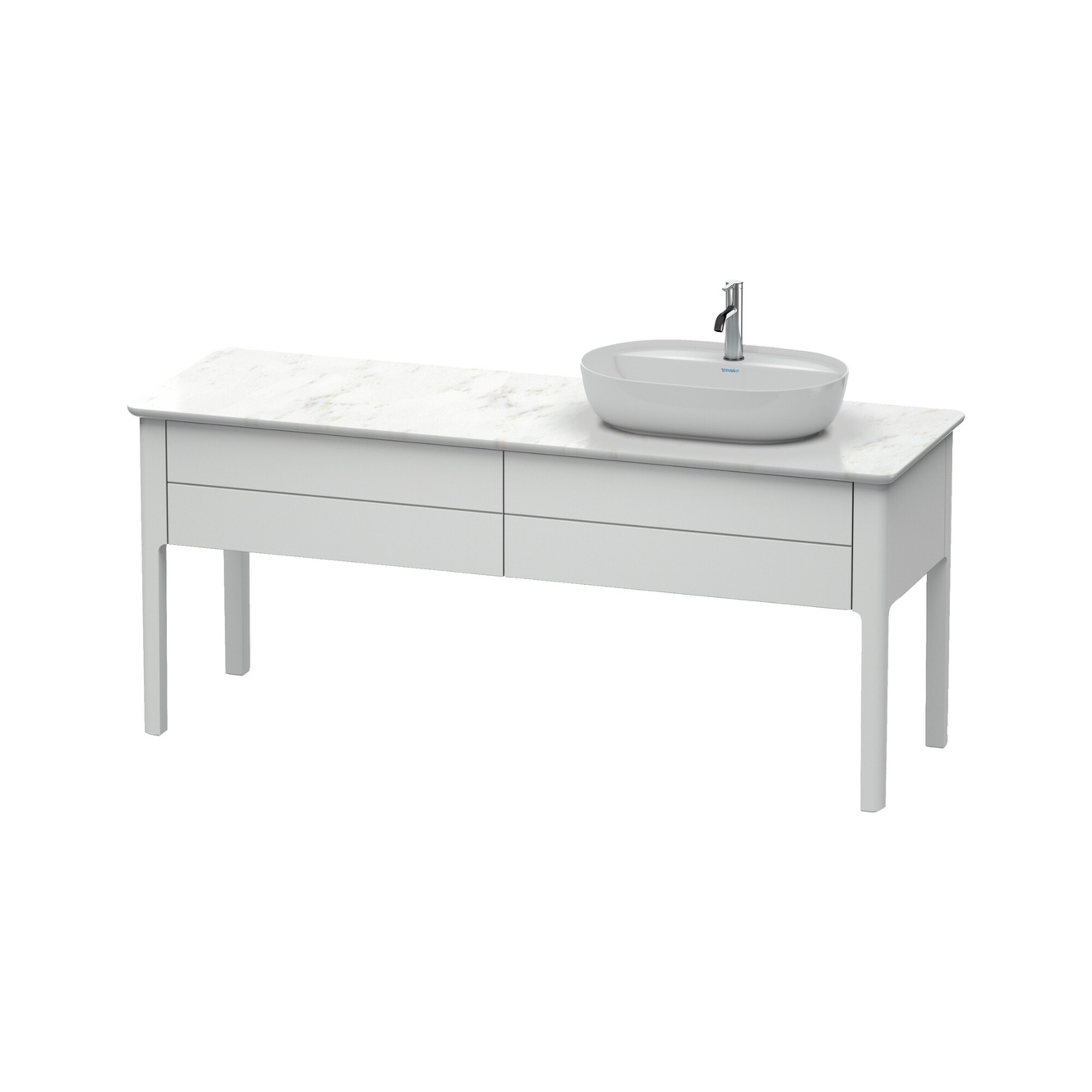 Duravit Waschtischunterschrank Luv 173,3x57x74,3cm, 2 AZ, st, re, we s-matt