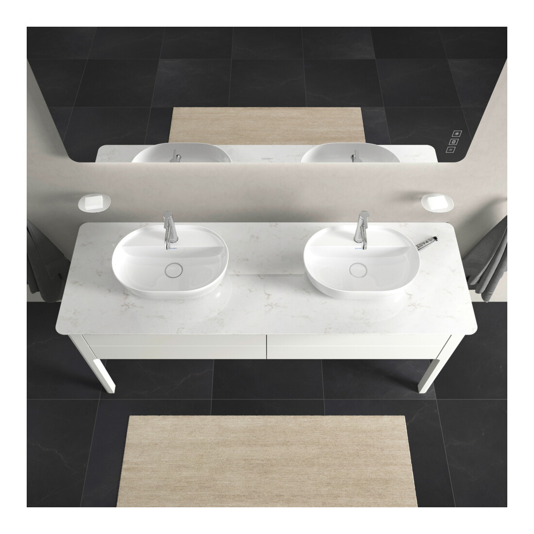 Duravit Waschtischunterschrank Luv 173,3x57x74,3cm, 2 AZ, steh., we s-matt