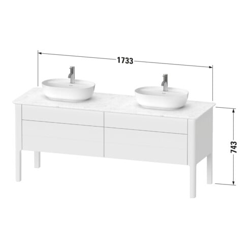 Duravit Waschtischunterschrank Luv 173,3x57x74,3cm, 2 La, 2 AZ, st, No w m