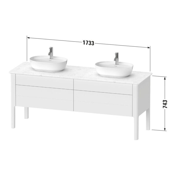 Duravit Waschtischunterschrank Luv 173,3x57x74,3cm, 2 La, 2 AZ, st, st-g m