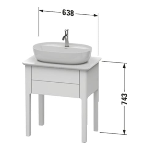 Duravit Waschtischunterschrank Luv 63,8x45x74,3cm, 1 AZ, st, st-gr s-matt