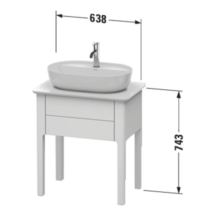 Duravit Waschtischunterschrank Luv 63,8x45x74,3cm, 1 AZ, steh., we s-matt