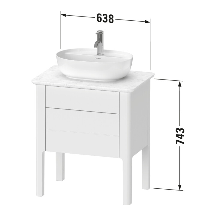 Duravit Waschtischunterschrank Luv 63,8x45x74,3cm, 1 Lad, 1 AZ, st, No w m