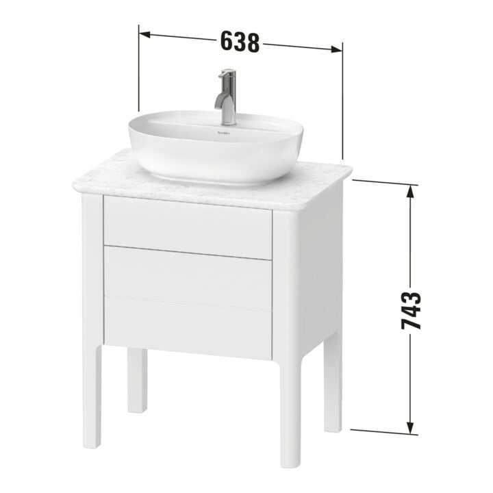 Duravit Waschtischunterschrank Luv 63,8x45x74,3cm, 1 Lad, 1 AZ, st, st-gr m