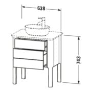 Duravit Waschtischunterschrank Luv 63,8x45x74,3cm, 1 Lad, 1 AZ, st, st-gr m-5