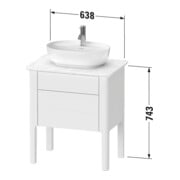 Duravit Waschtischunterschrank Luv 63,8x45x74,3cm, 1 Lad, 1 AZ, st, w m-3