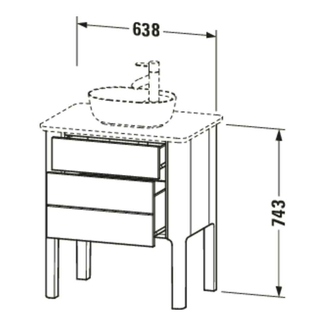 Duravit Waschtischunterschrank Luv 63,8x45x74,3cm, 1 Lad, 1 AZ, st, w m