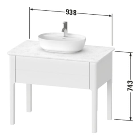 Duravit Waschtischunterschrank Luv 93,8x57x74,3cm, 1 AZ, st, Nord we s-matt