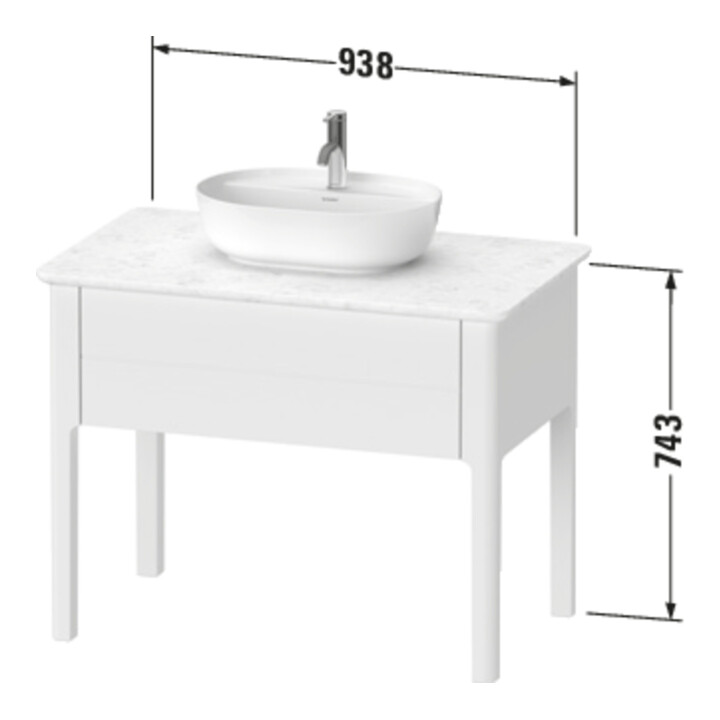 Duravit Waschtischunterschrank Luv 93,8x57x74,3cm, 1 AZ, st, st-g s-matt
