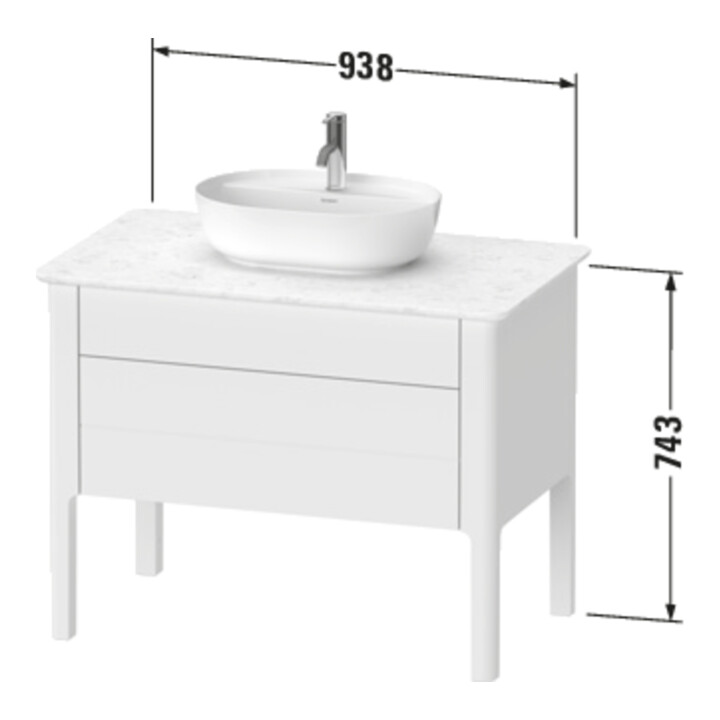 Duravit Waschtischunterschrank Luv 93,8x57x74,3cm, 1 Lad, 1 AZ, st, No w m
