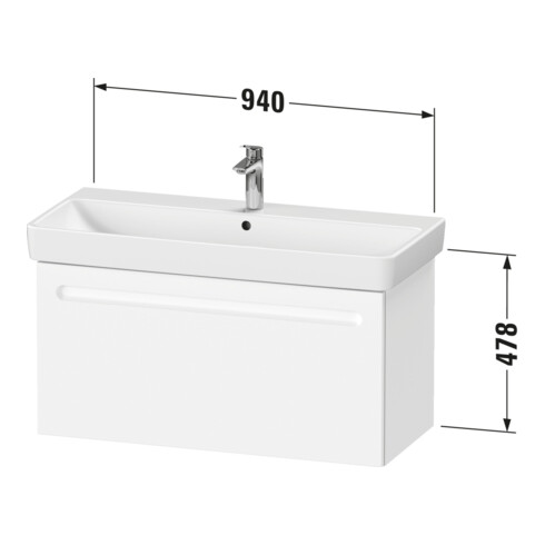 Duravit Waschtischunterschrank No. 1 94x42,6x47,8cm, w m, 1, Lad, 1 AZ, wandhängend