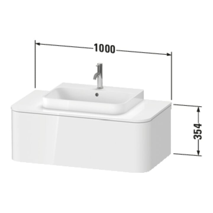 Duravit Waschtischunterschrank o. ES Happy D.2 Plus 35,4x100cm, 1 Ausz., steingrau s-matt