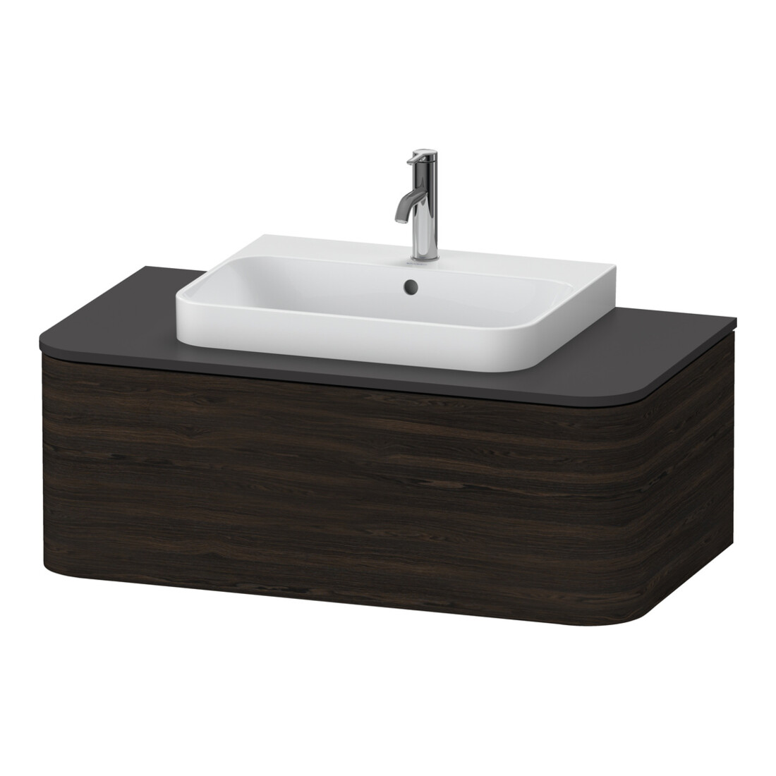 Duravit Waschtischunterschrank o. ES Happy D.2 Plus 35,4x100cm, 1 Auszug, nussbaum gebürstet