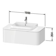 Duravit Waschtischunterschrank o. ES Happy D.2 Plus 35,4x100cm, 1 Auszug, weiß supermatt-4