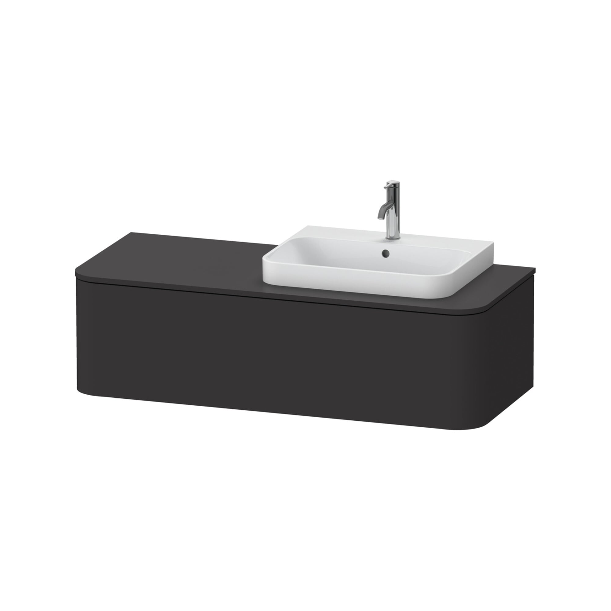 Duravit Waschtischunterschrank o. ES Happy D.2 Plus 35,4x130cm, 1 Ausz., graph matt, rechts