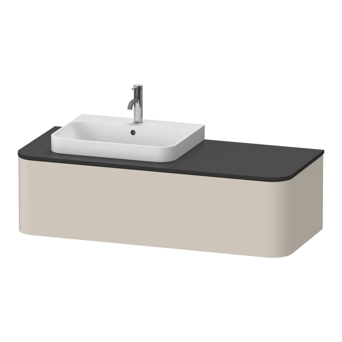 Duravit Waschtischunterschrank o. ES Happy D.2 Plus 35,4x130cm, 1 Ausz., Tau matt, links