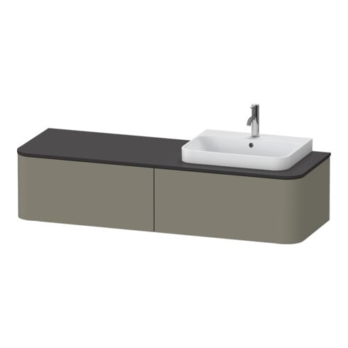 Duravit Waschtischunterschrank o. ES Happy D.2 Plus 35,4x160cm, 2 A, BP r, steingrau s-matt