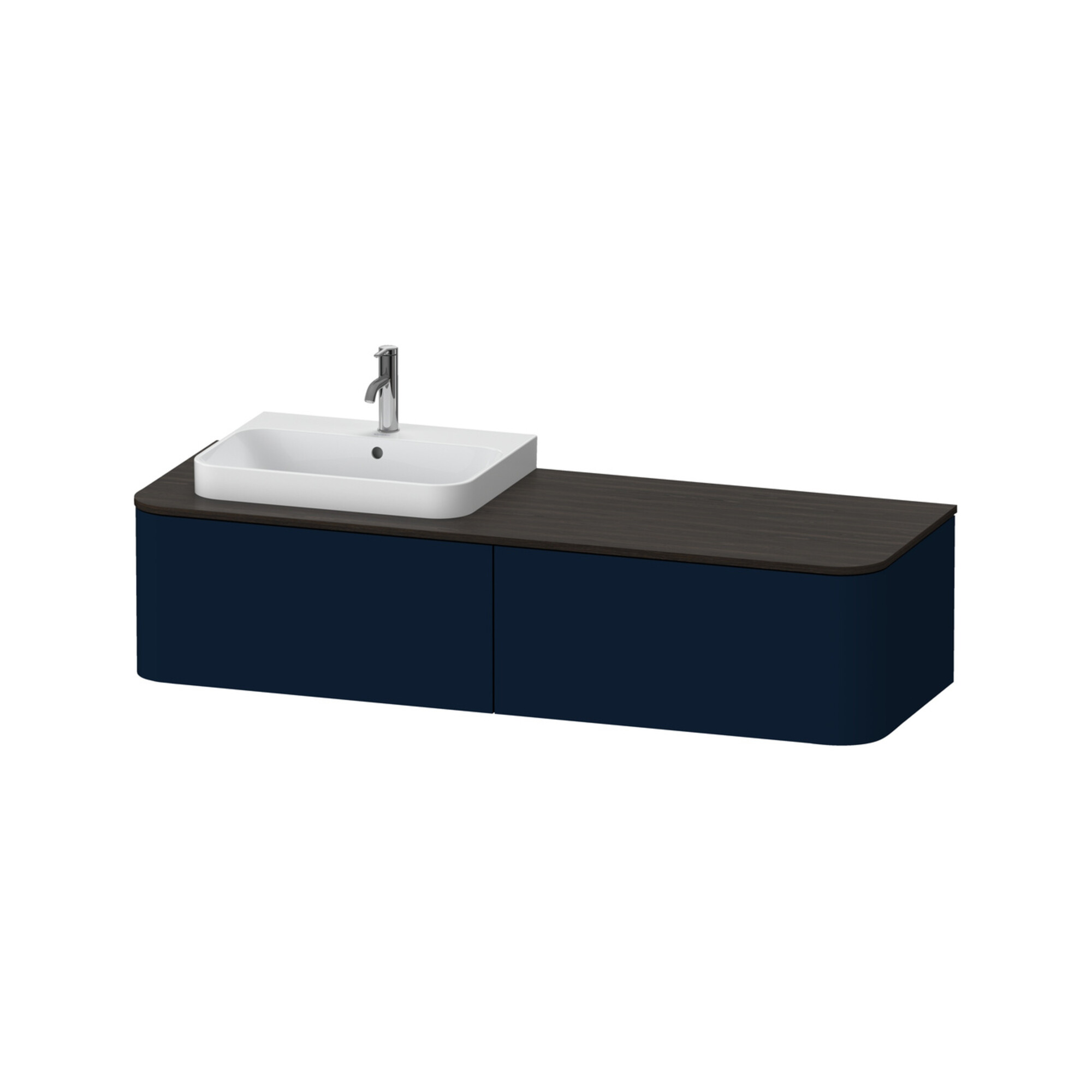 Duravit Waschtischunterschrank o. ES Happy D.2 Plus 35,4x160cm, 2 Ausz., BP l, blau s-matt