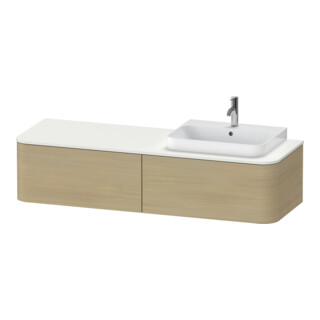 Duravit Waschtischunterschrank o. ES Happy D.2 Plus 35,4x160cm, 2 Ausz., BP r, Medit. Eiche