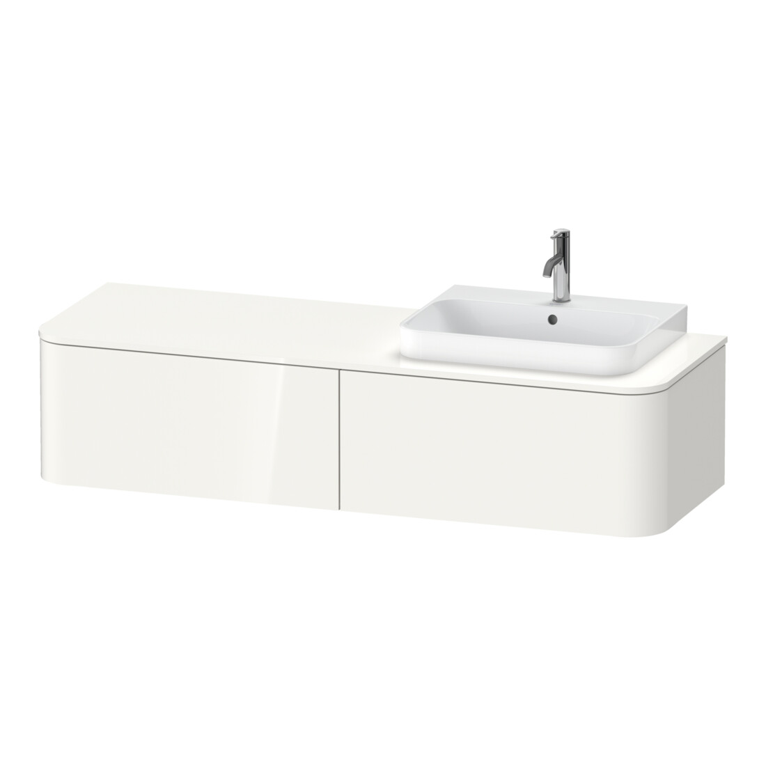 Duravit Waschtischunterschrank o. ES Happy D.2 Plus 35,4x160cm, 2 Ausz., BP r, we. Hochglanz