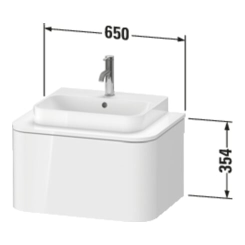 Duravit Waschtischunterschrank o. ES Happy D.2 Plus 35,4x65cm, 1 Auszug, graphit supermatt