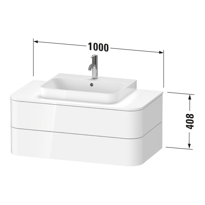 Duravit Waschtischunterschrank o. ES Happy D.2 Plus 40,8x100cm, 2 SchKa., graphit supermatt