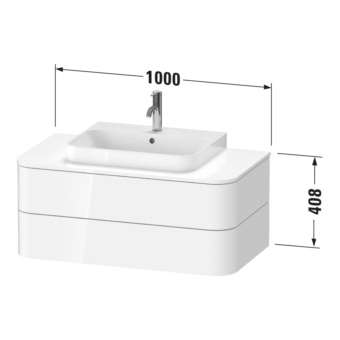 Duravit Waschtischunterschrank o. ES Happy D.2 Plus 40,8x100cm, 2 SchKa., mediterrane Eiche