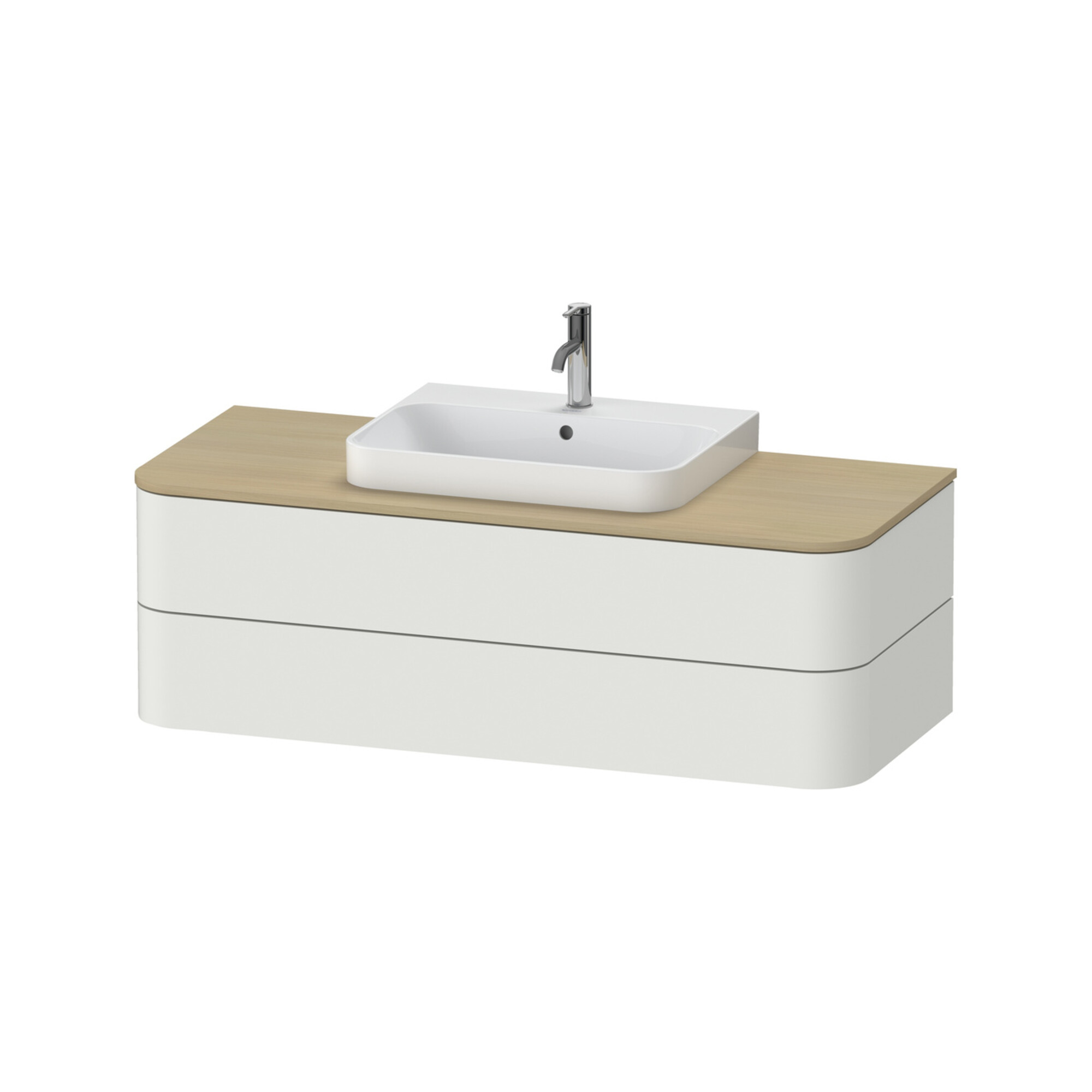 Duravit Waschtischunterschrank o. ES Happy D.2 Plus 40,8x130cm, 2 SchKa., Nord we. s-matt
