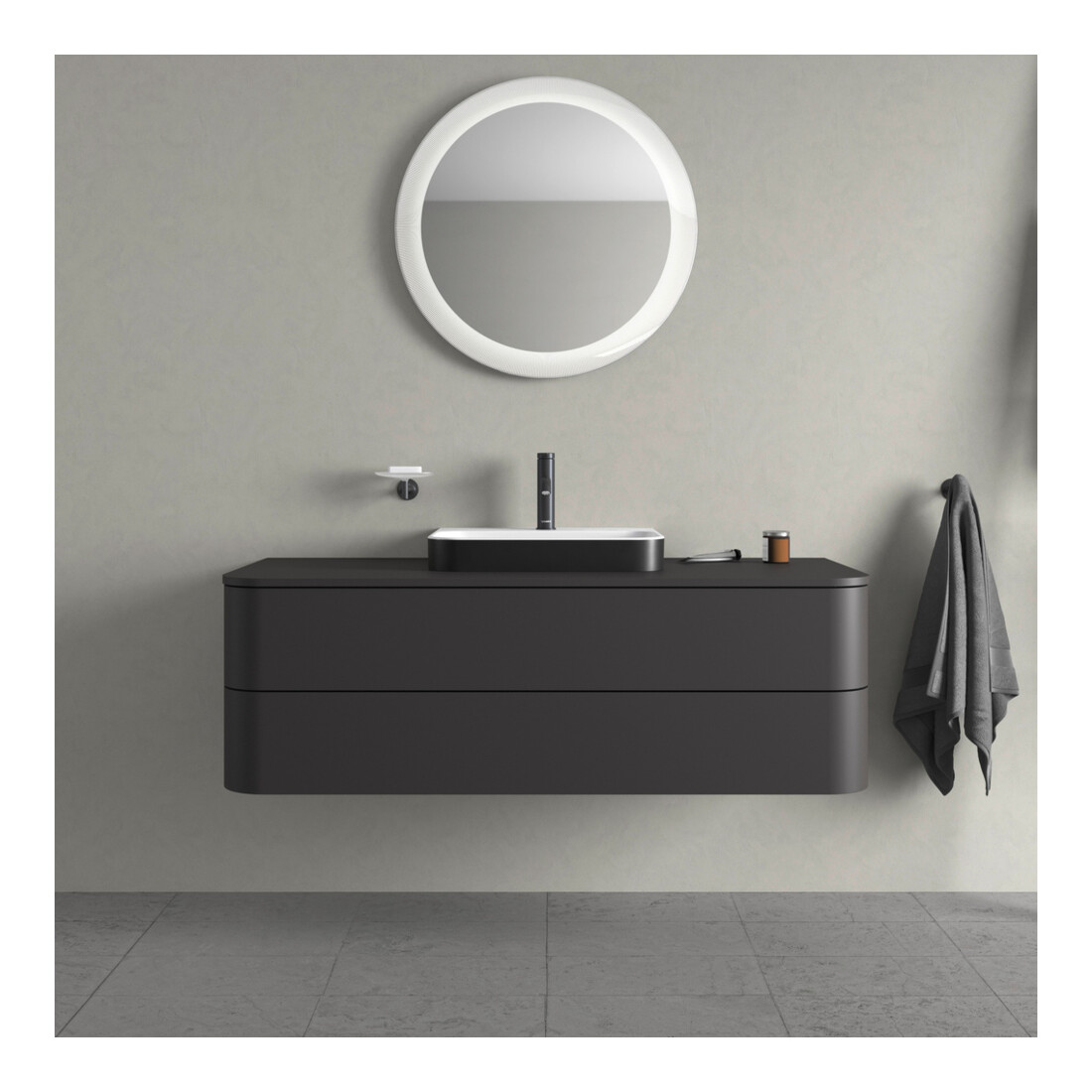 Duravit Waschtischunterschrank o. ES Happy D.2 Plus 40,8x130x55cm, 2 SchKa., graph supermatt