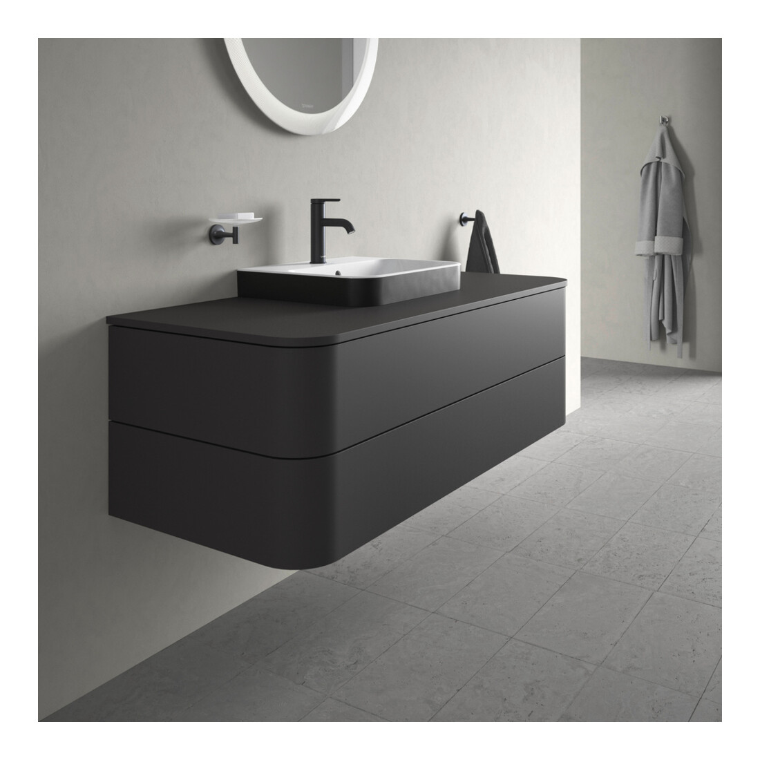 Duravit Waschtischunterschrank o. ES Happy D.2 Plus 40,8x130x55cm, 2 SchKa., graph supermatt