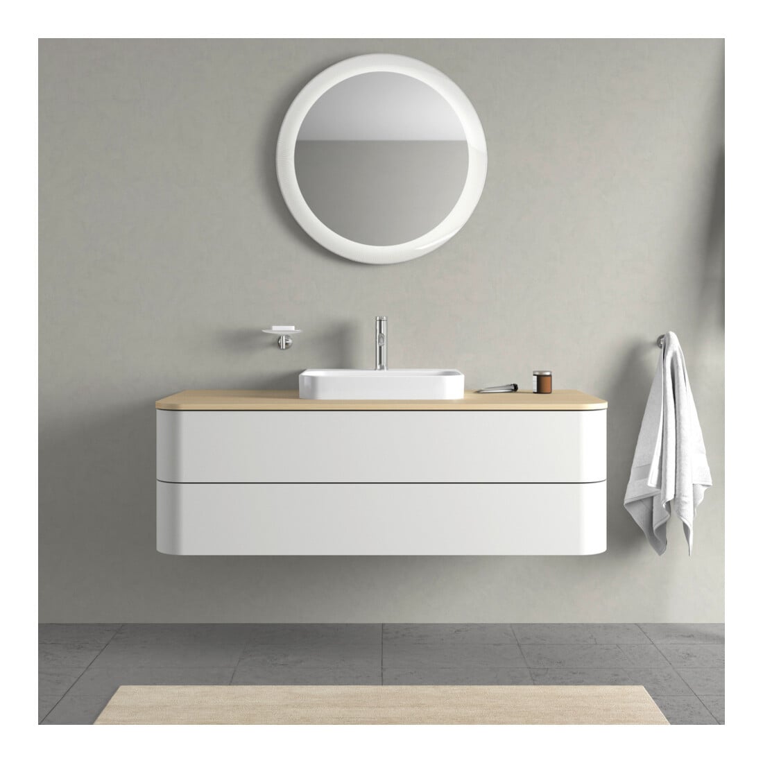 Duravit Waschtischunterschrank o. ES Happy D.2 Plus 40,8x130x55cm, 2 SchKa., Nord we. s-matt