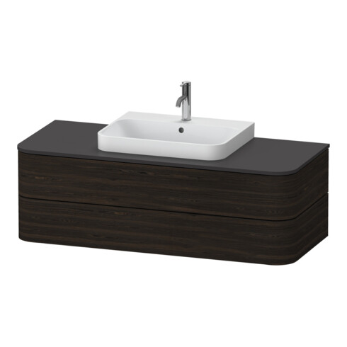 Duravit Waschtischunterschrank o. ES Happy D.2 Plus 40,8x130x55cm, 2 SchKa., Nussb gebürstet