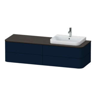 Duravit Waschtischunterschrank o. ES Happy D.2 Plus 40,8x160cm, 4 SchKa., blau s-matt, re