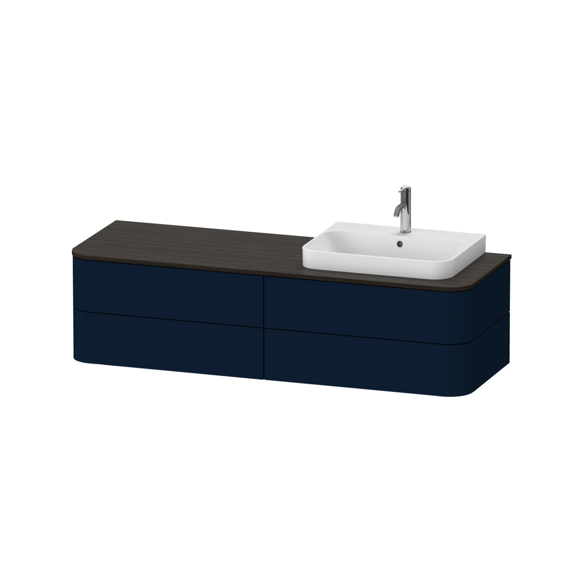 Duravit Waschtischunterschrank o. ES Happy D.2 Plus 40,8x160cm, 4 SchKa., blau s-matt, re