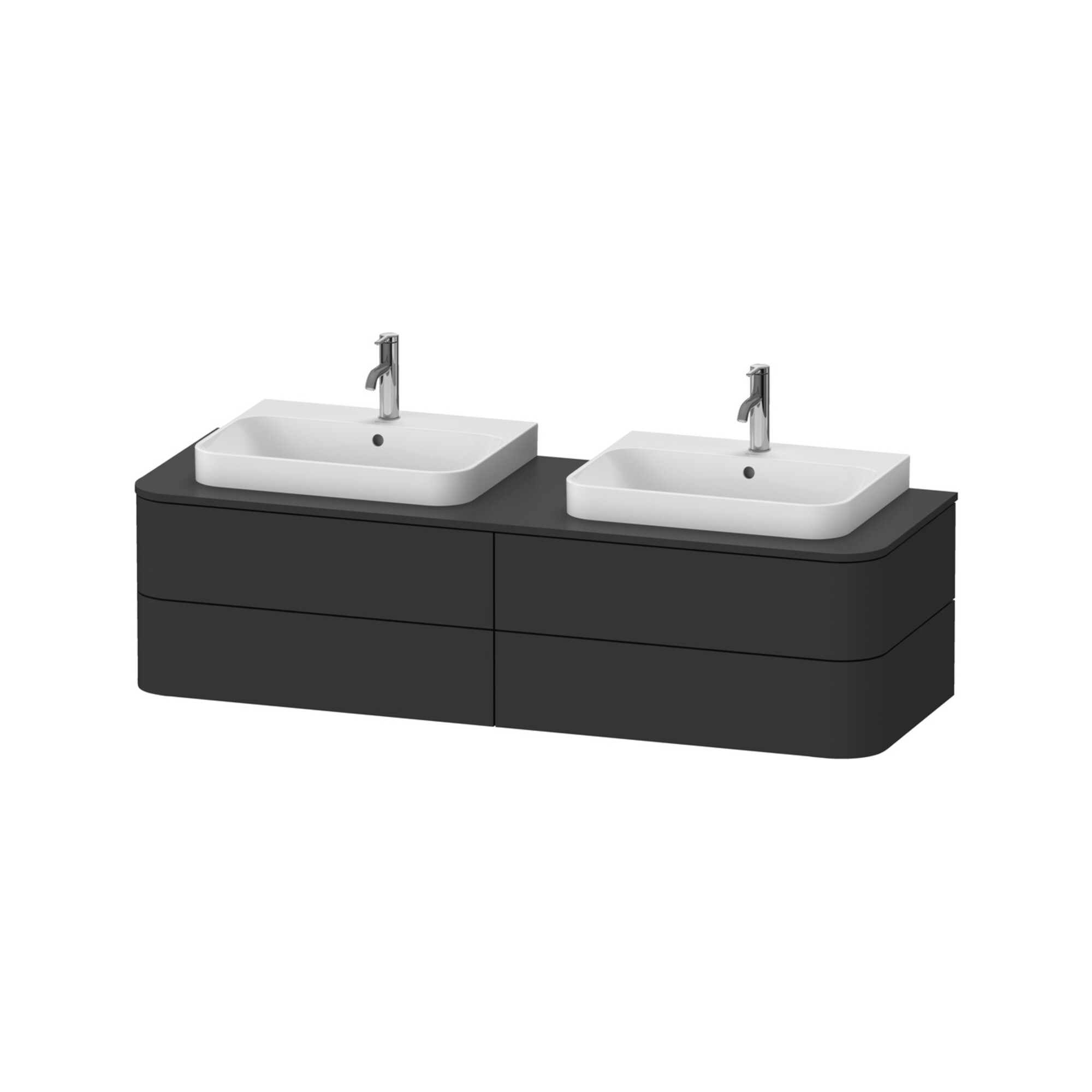 Duravit Waschtischunterschrank o. ES Happy D.2 Plus 40,8x160cm, 4 SchKa., BP b, graph matt