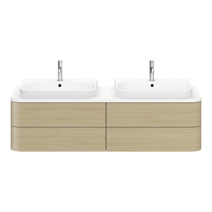 Duravit Waschtischunterschrank o. ES Happy D.2 Plus 40,8x160cm, 4 SchKa., BP b, Medit. Eiche